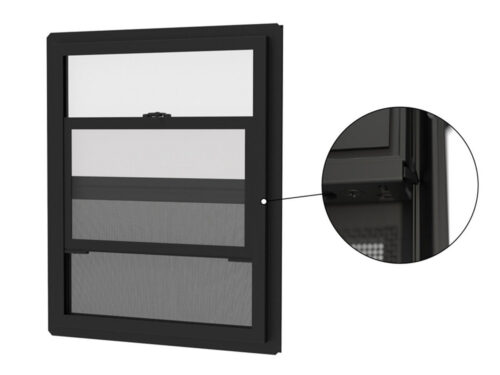 24x30 Black Insulated Single-hung Vinyl Utility Window